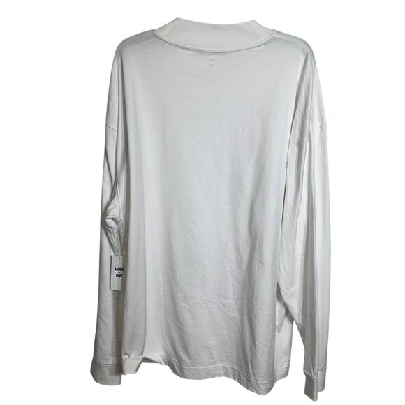Mode of One Men's Long-Sleeve Oversized-Fit T-Shirt, White XL - Picture 3 of 7